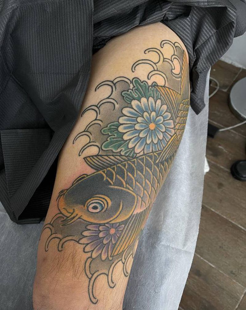 老传统纹身纹身图片_腿部新传统纹身图案