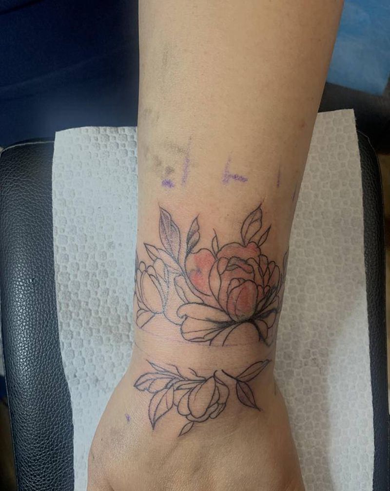 素花覆盖纹身图片_手臂纹身图案