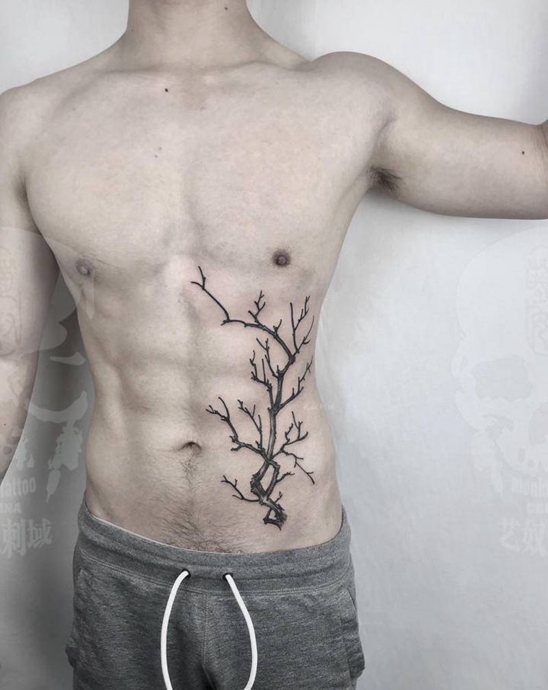 树纹身图片_腰部纹身图案