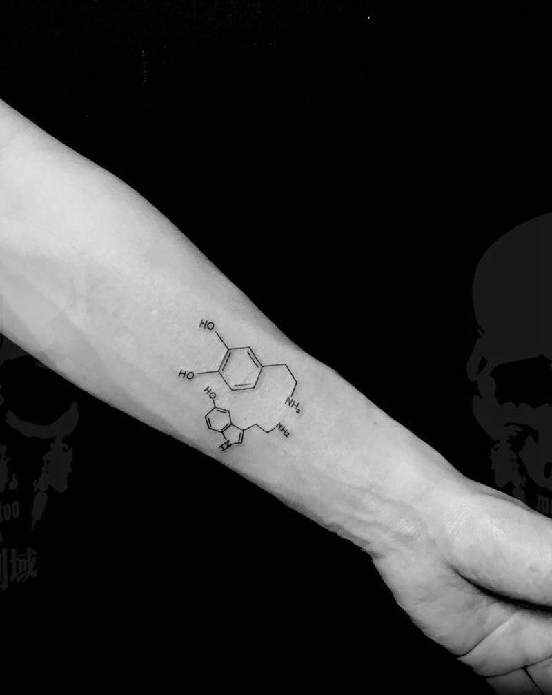 多巴胺纹身图片_手臂图腾小清新纹身图案