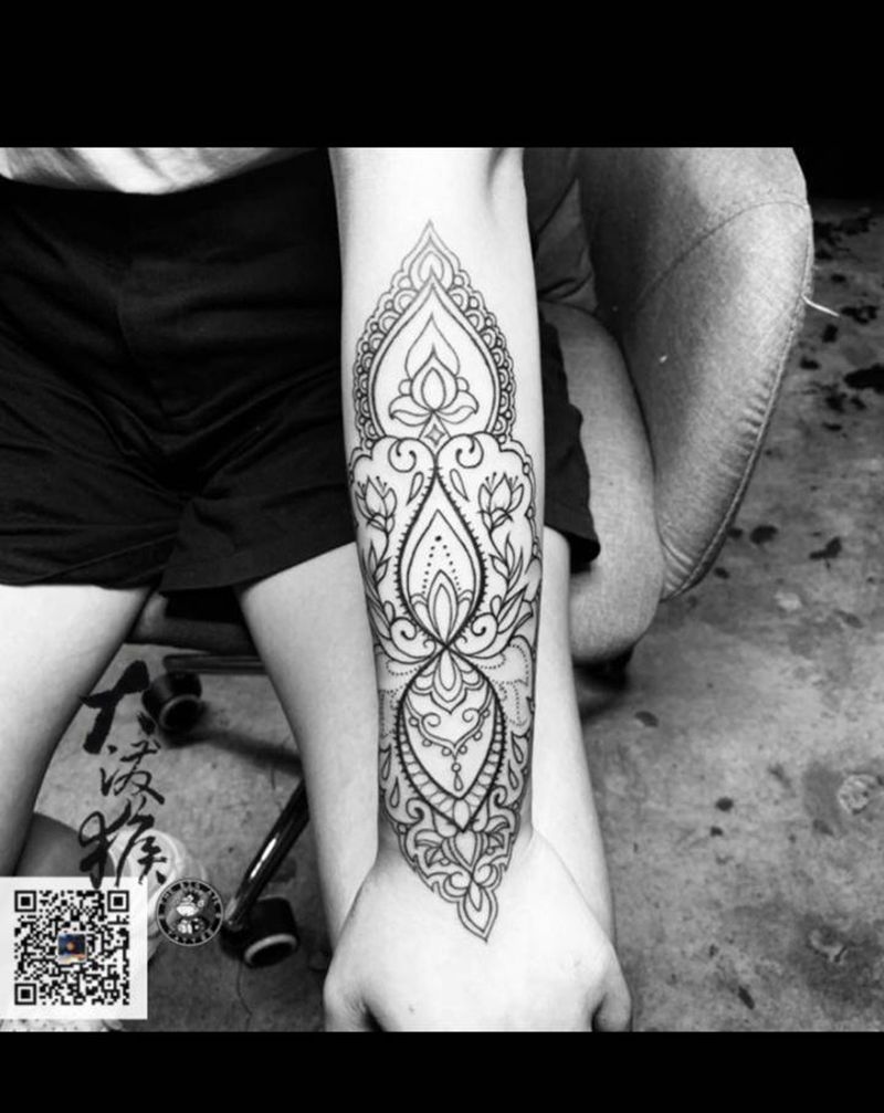 梵花纹身图片_手臂纹身图案