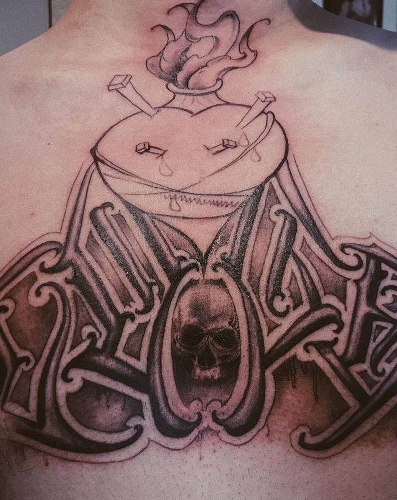 待续…纹身图片_胸部颈部花体字欧美写实纹身图案