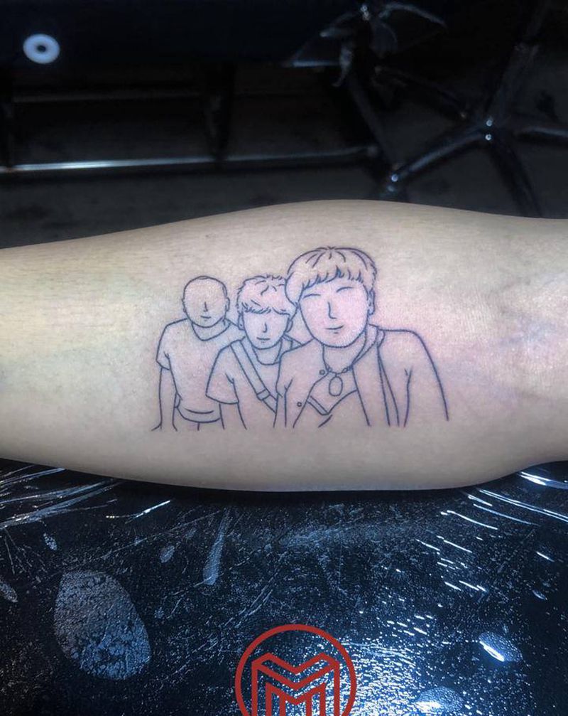 线条照片纹身图片_手臂几何纹身图案