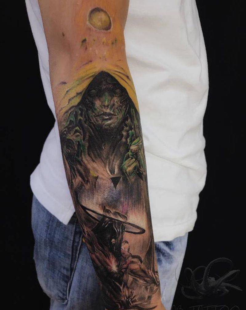 屍纹身图片_手臂腿部欧美写实纹身图案