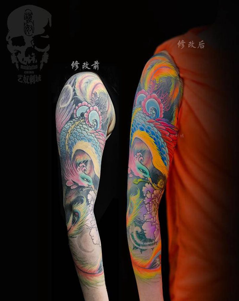 修改花臂纹身图片_手臂遮盖修改纹身图案