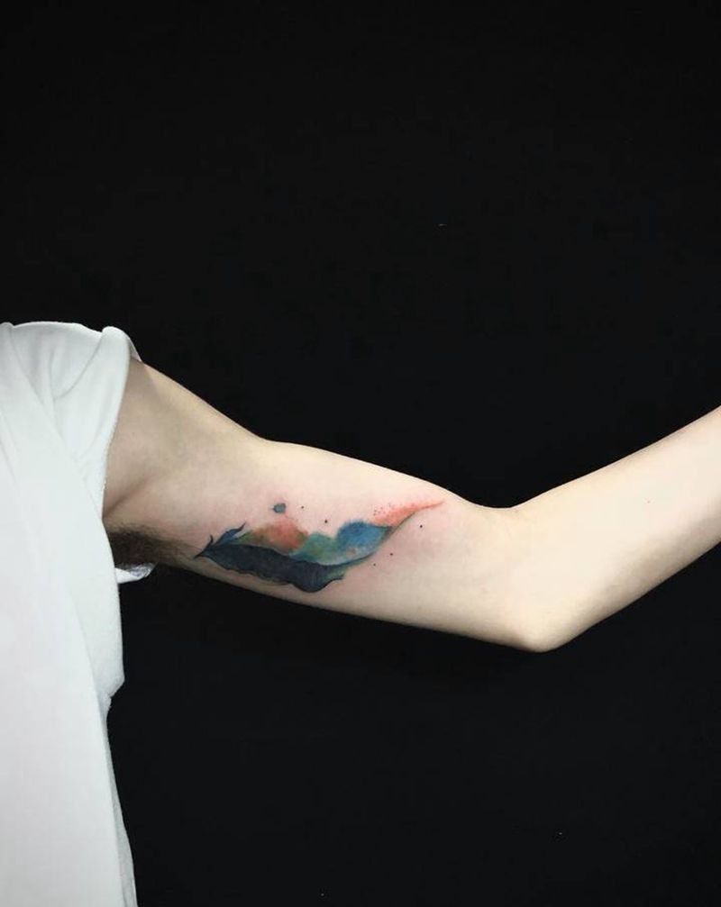 遮盖旧纹身纹身图片_手臂水墨水彩纹身图案