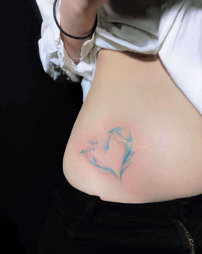 小清新纹身纹身图片_腰部胸部纹身图案