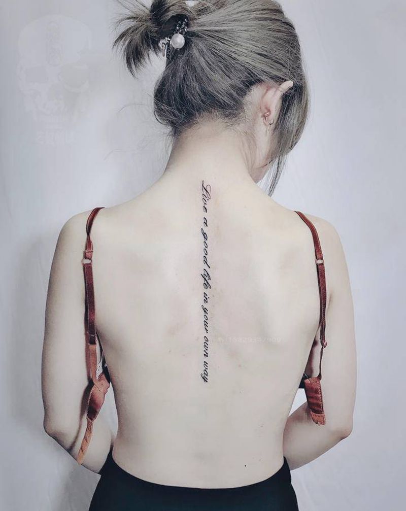 脊椎纹身纹身图片_背部纹身图案