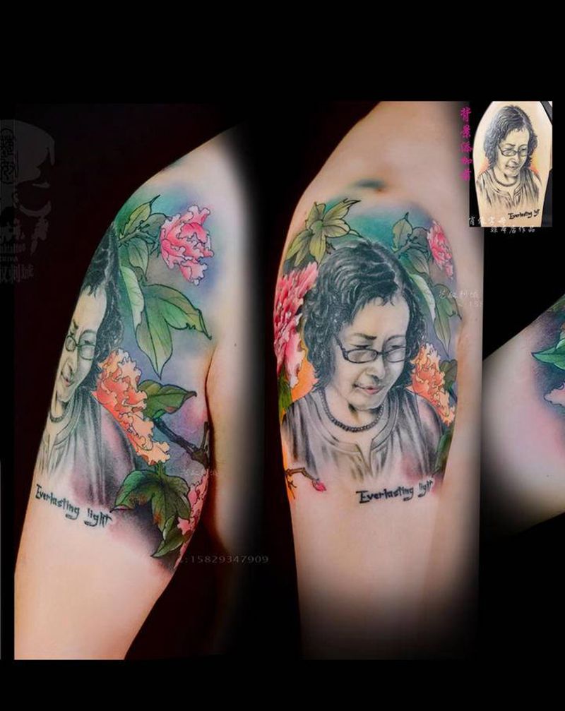 丰富大臂纹身图片_手臂新传统纹身图案
