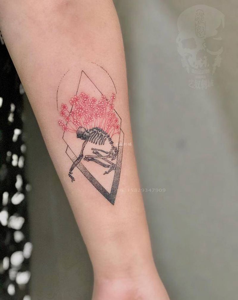 骷髅纹身图片_手臂纹身图案