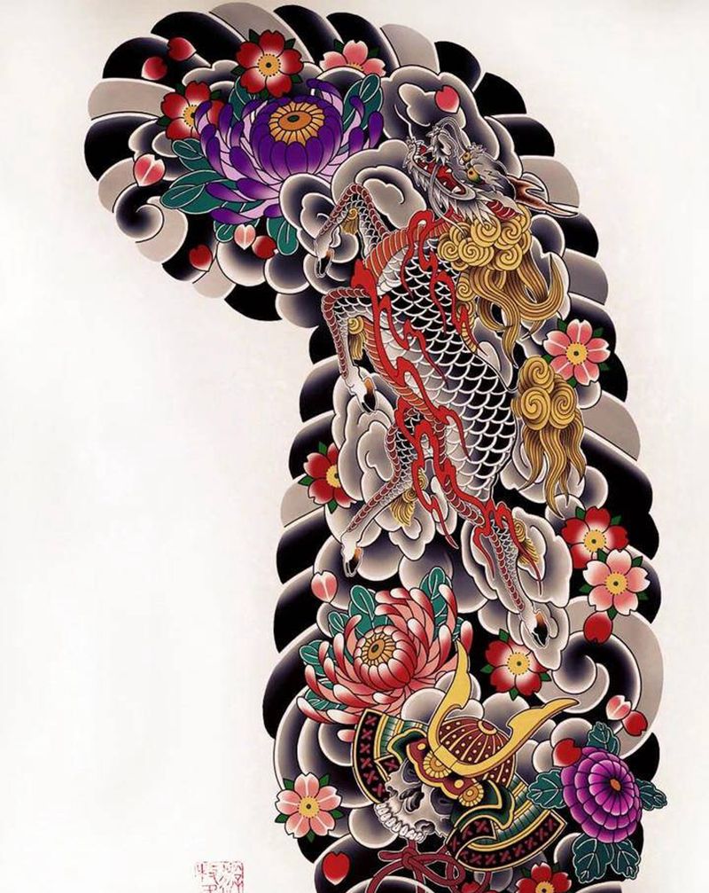 老传统纹身手稿分享纹身图片_手臂腿部老传统新传统纹身图案