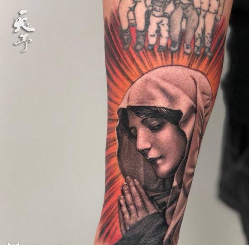 西安体天予刺青写实作品纹身图片_手臂欧美写实纹身图案