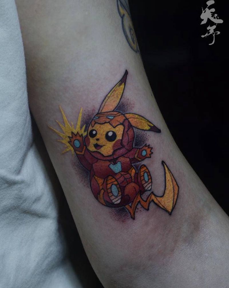 西安天予刺青彩色作品纹身图片_手臂New School纹身图案