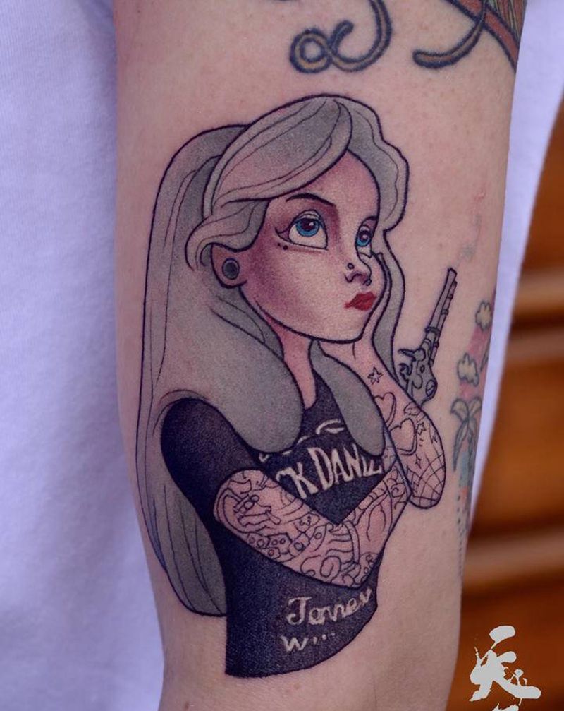 西安天予刺青彩色作品纹身图片_手臂New School纹身图案