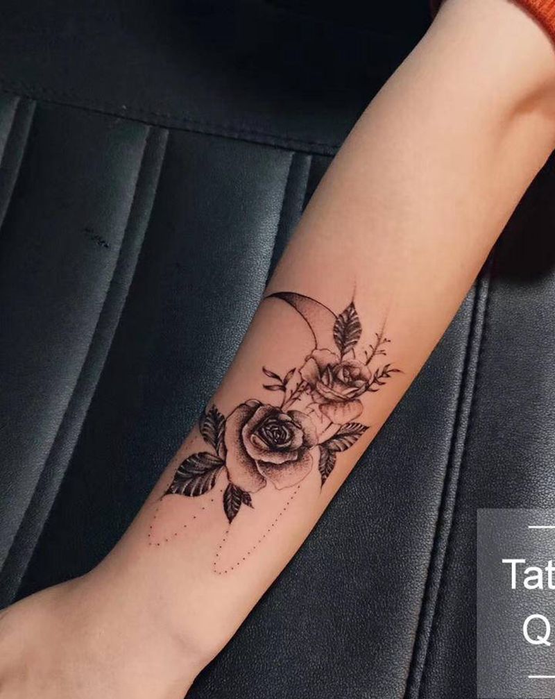 素花纹身图片_手臂纹身图案