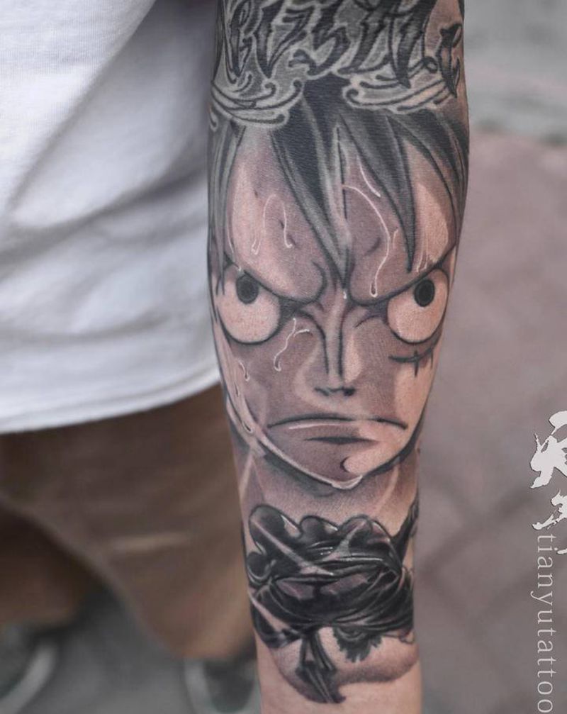海贼王纹身图片_手臂修改纹身图案