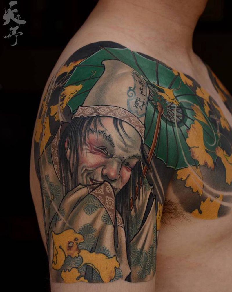 天予刺青传统作品纹身图片_胸部纹身图案