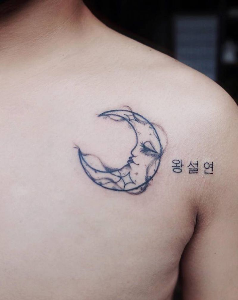 情侣纹身纹身图片_肩部New School纹身图案