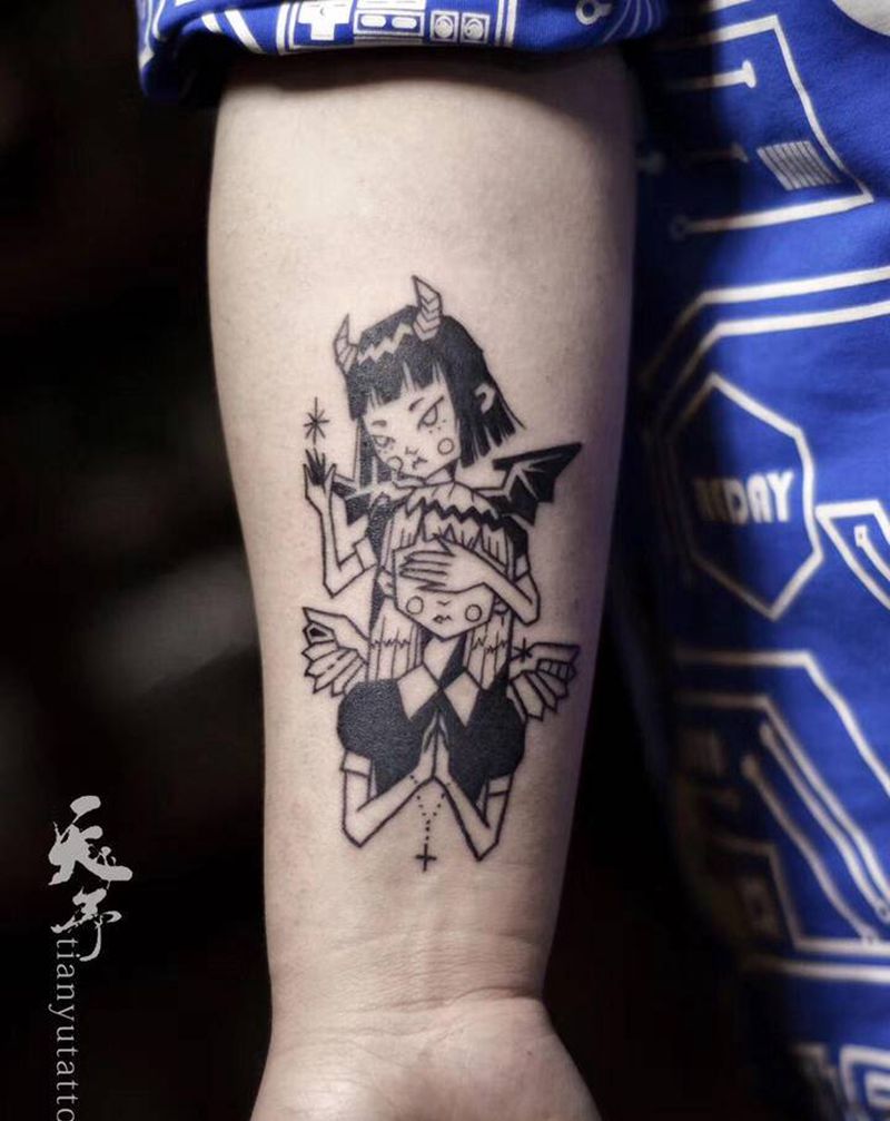 暗黑小图案纹身图片_手臂纹身图案