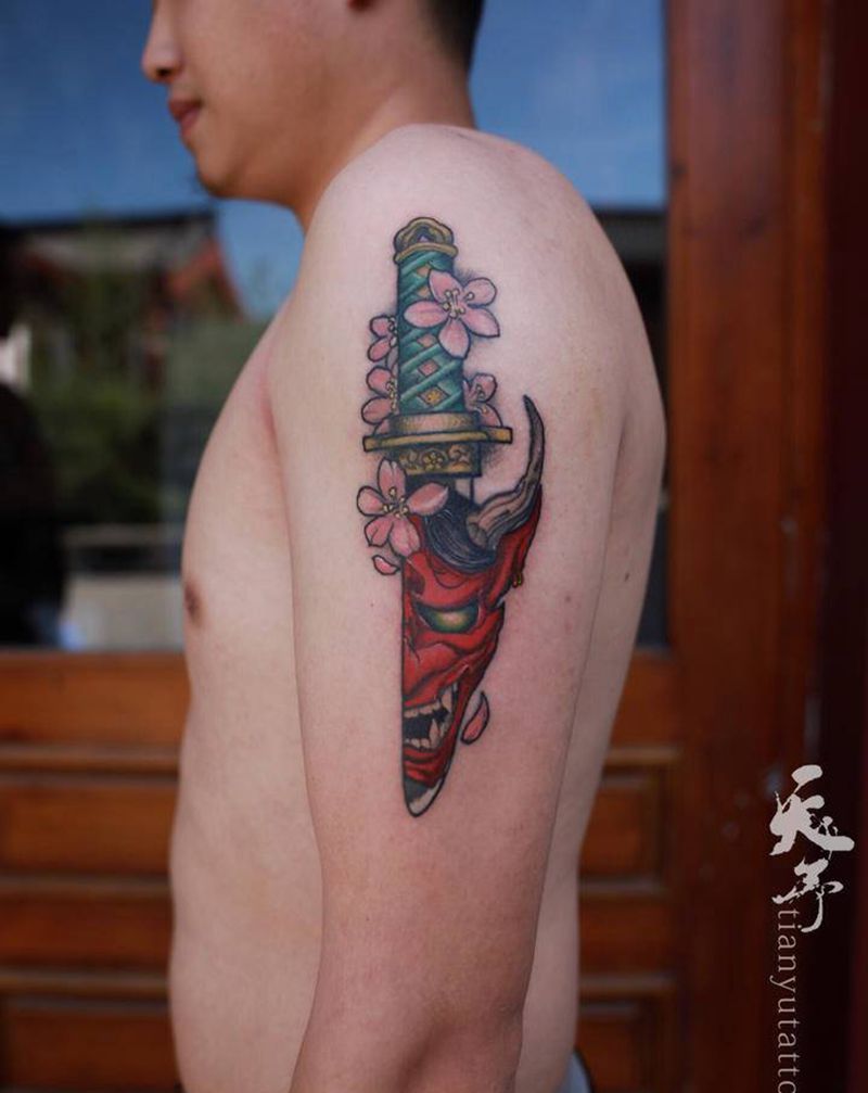 般若匕首纹身图片_手臂纹身图案