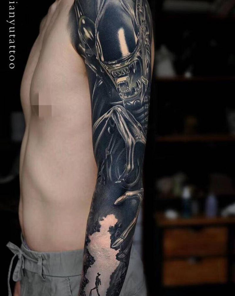 异形纹身图片_手臂纹身图案