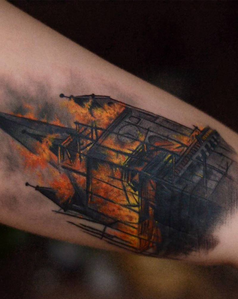 遮盖纹身纹身图片_手臂欧美写实纹身图案