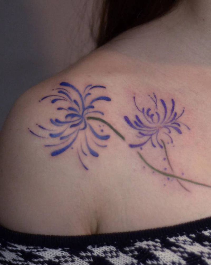 彩色作品纹身图片_胸部纹身图案