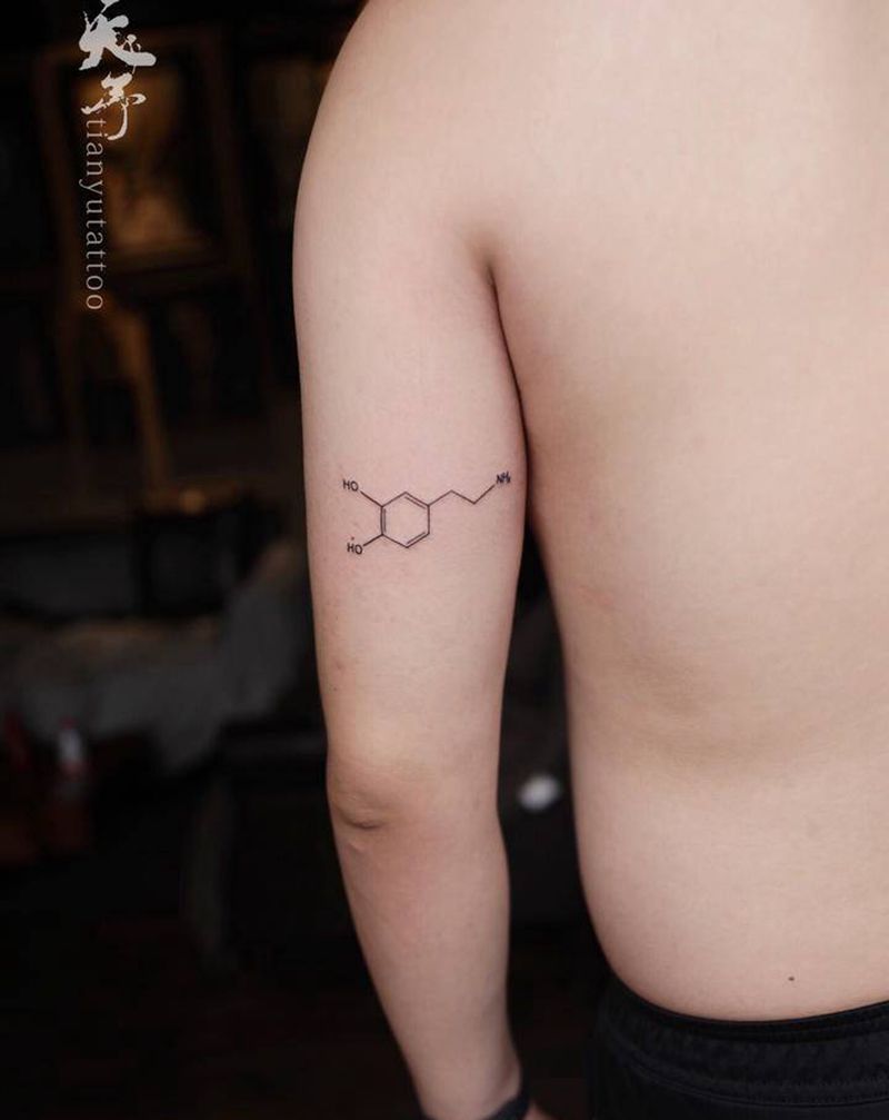 开心的传递--多巴胺纹身图片_手臂纹身图案