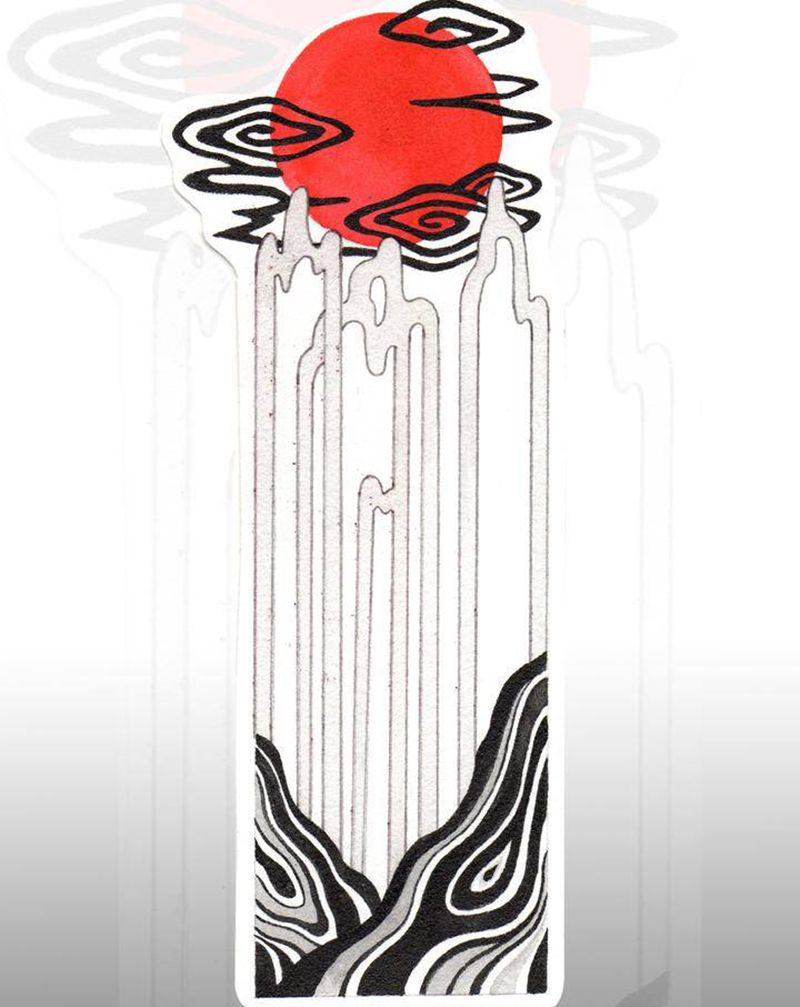 手稿：山水之乐【可约】纹身图片_新传统老传统纹身图案