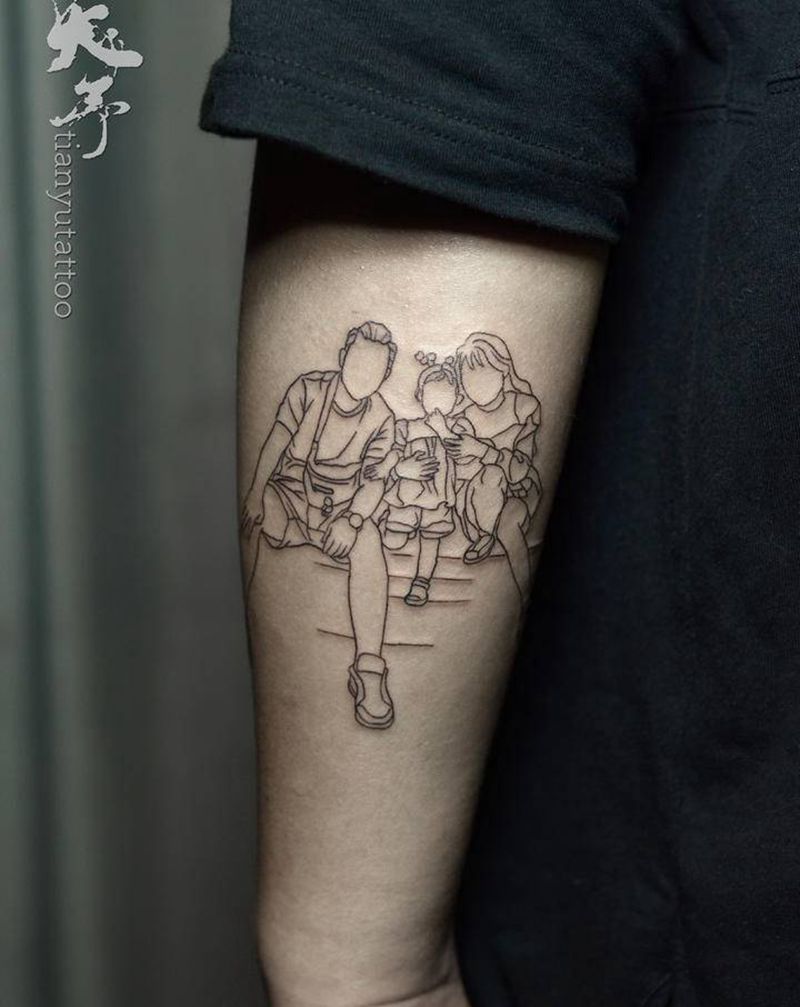 【每日作品】小清新线条纹身图片_手臂几何图腾纹身图案