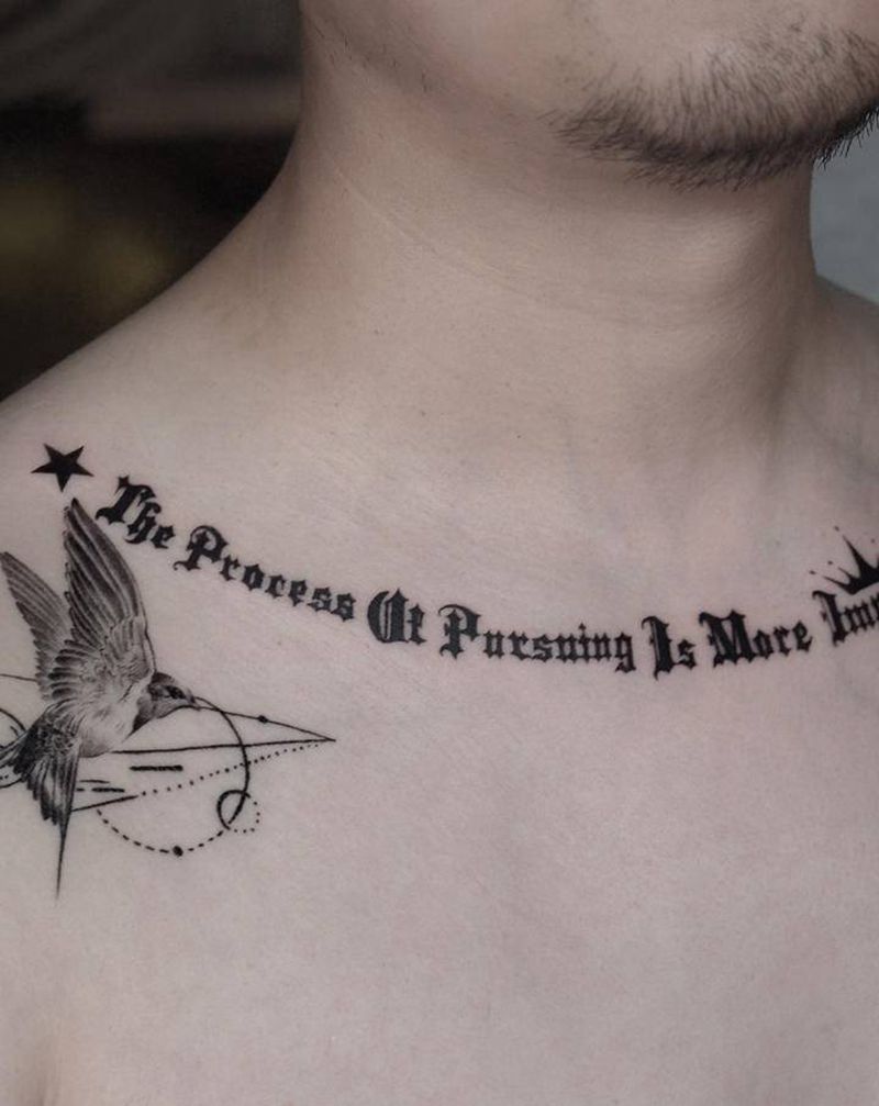 【每日作品】纹身图片_胸部几何图腾纹身图案