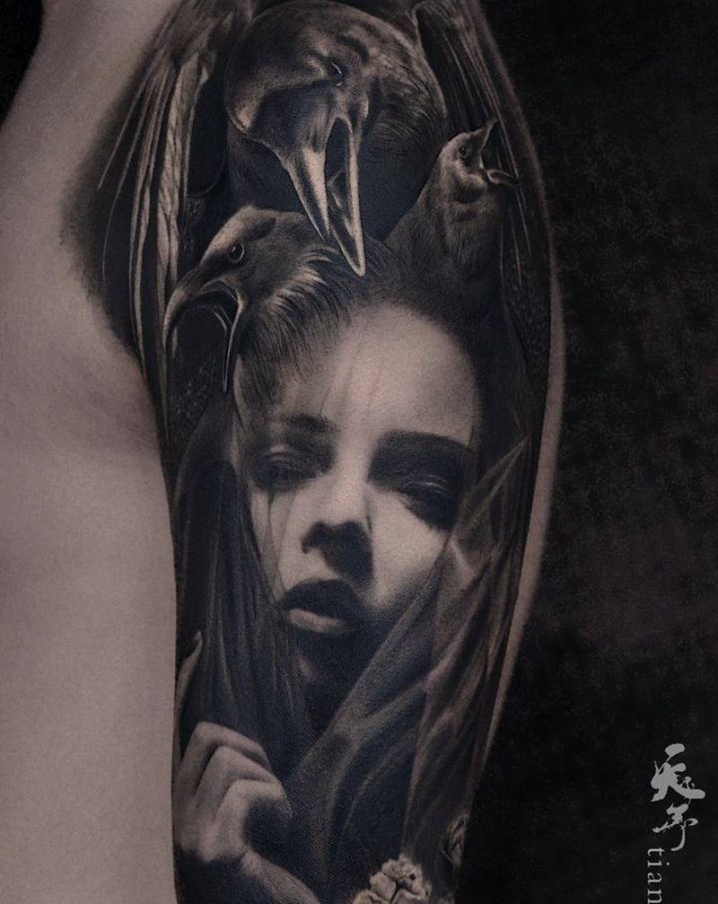 【每日作品】纹身图片_手臂欧美写实纹身图案