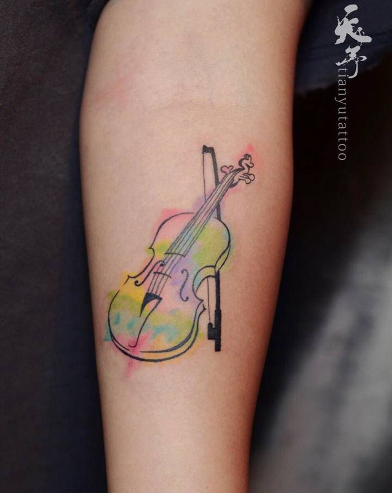 【每日作品】水彩小提琴