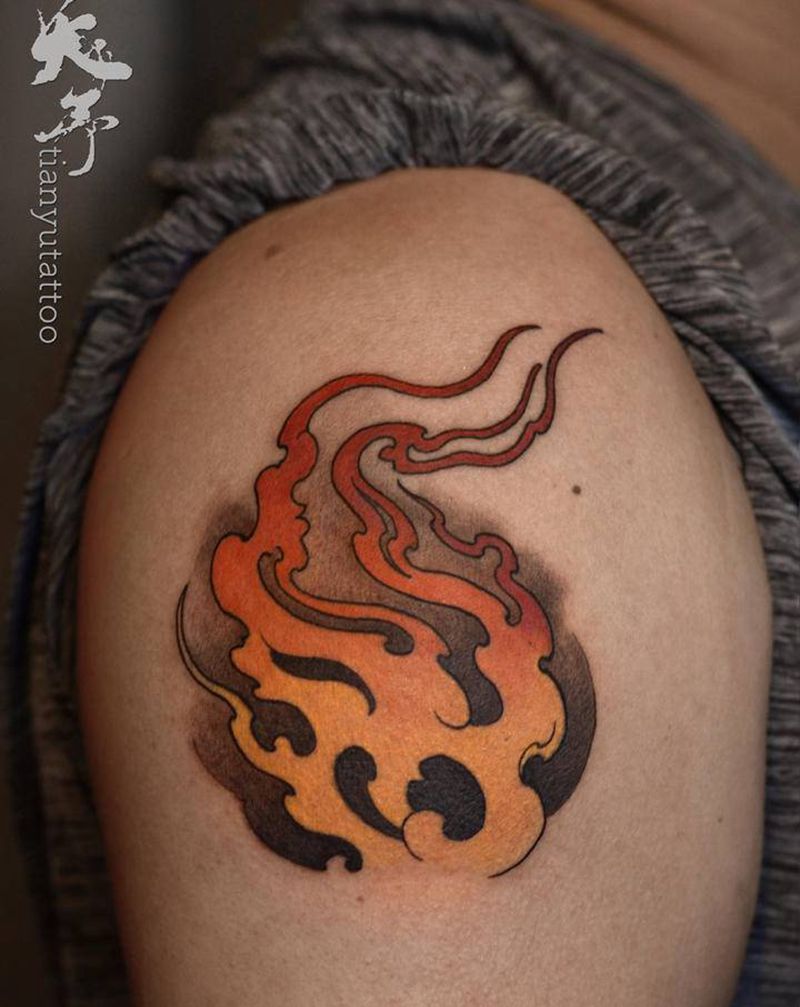 【每日作品】纹身图片_手臂肩部老传统新传统纹身图案