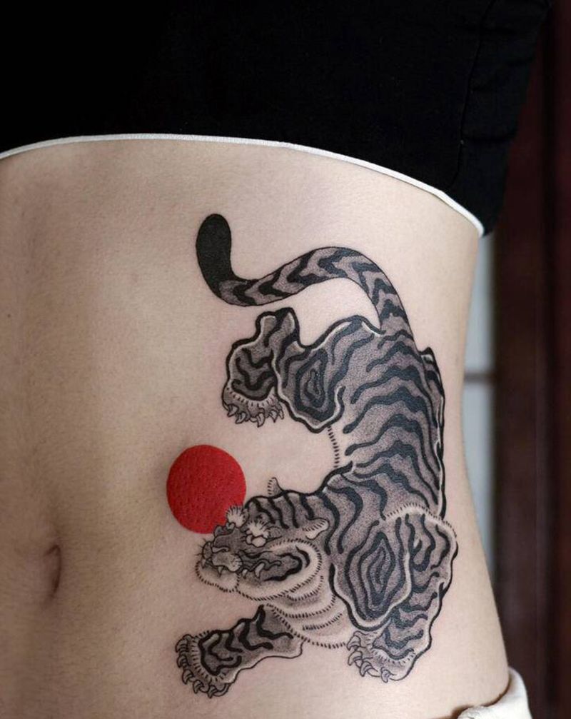 近期作品合集纹身图片_新传统几何纹身图案