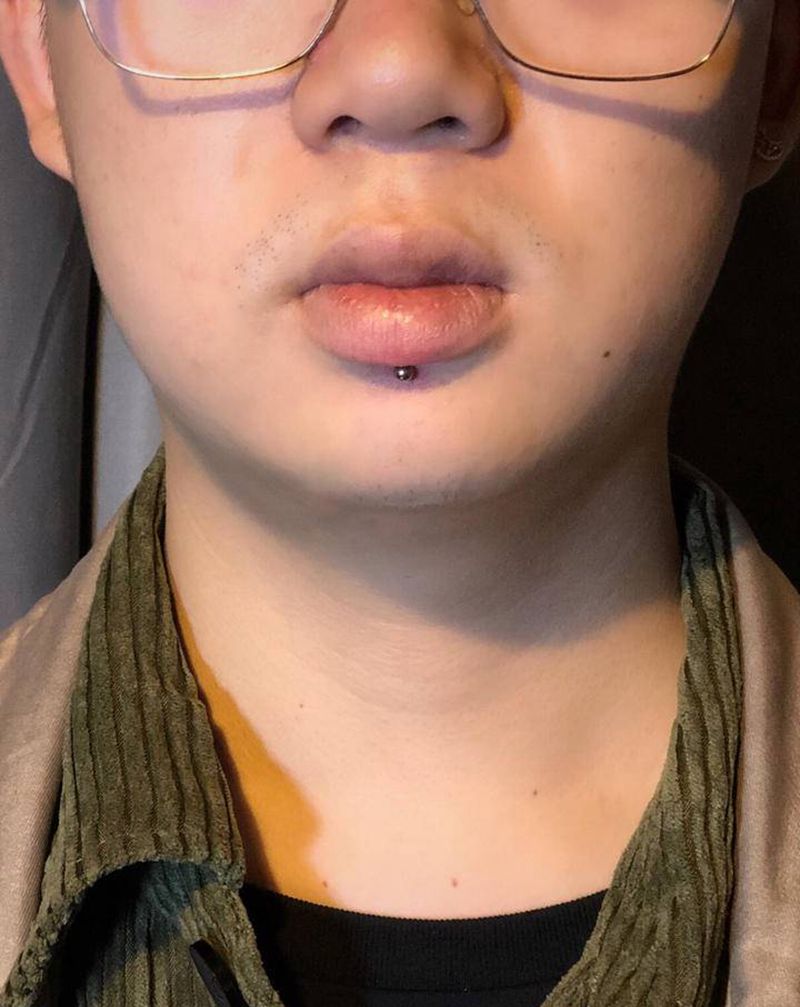 【穿孔工作】唇钉✨纹身图片_穿孔纹身图案