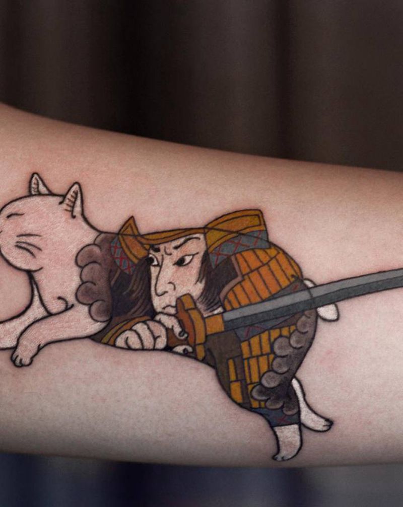 【每日作品】日式小图纹身图片_手臂老传统新传统纹身图案