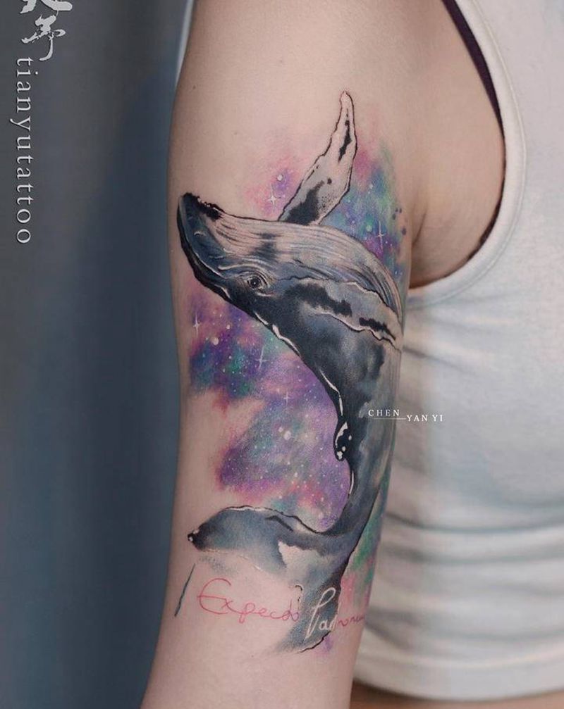 【每日作品】纹身图片_手臂水墨水彩纹身图案