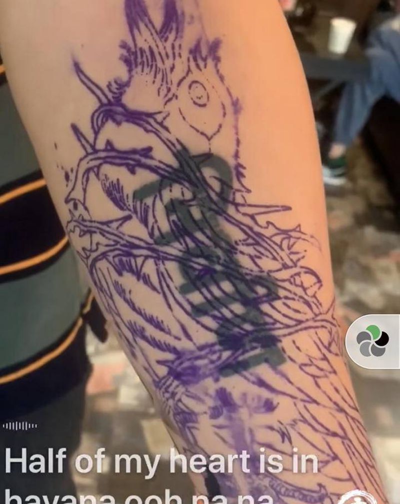 遮盖乌鸦未完纹身图片_手臂手部Old SchoolNew School纹身图案