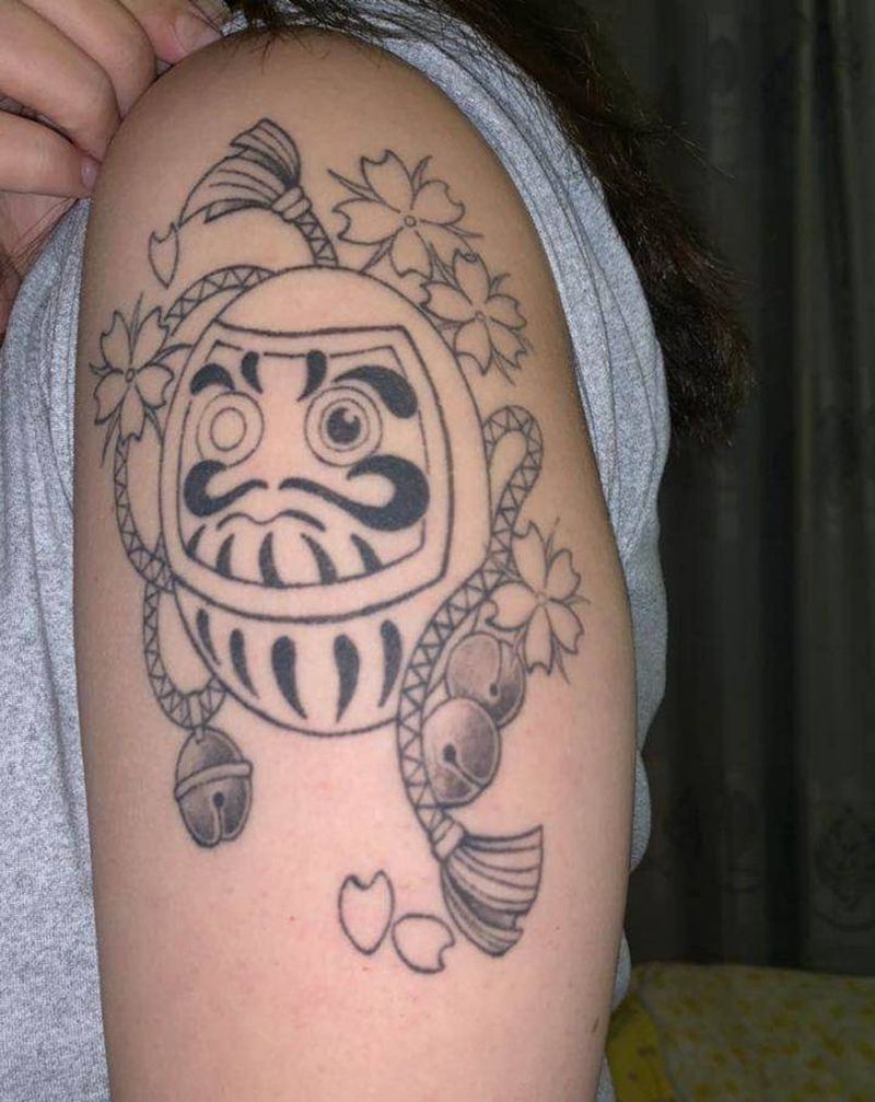 达摩蛋 修改添加纹身图片_手臂手部新传统New School纹身图案