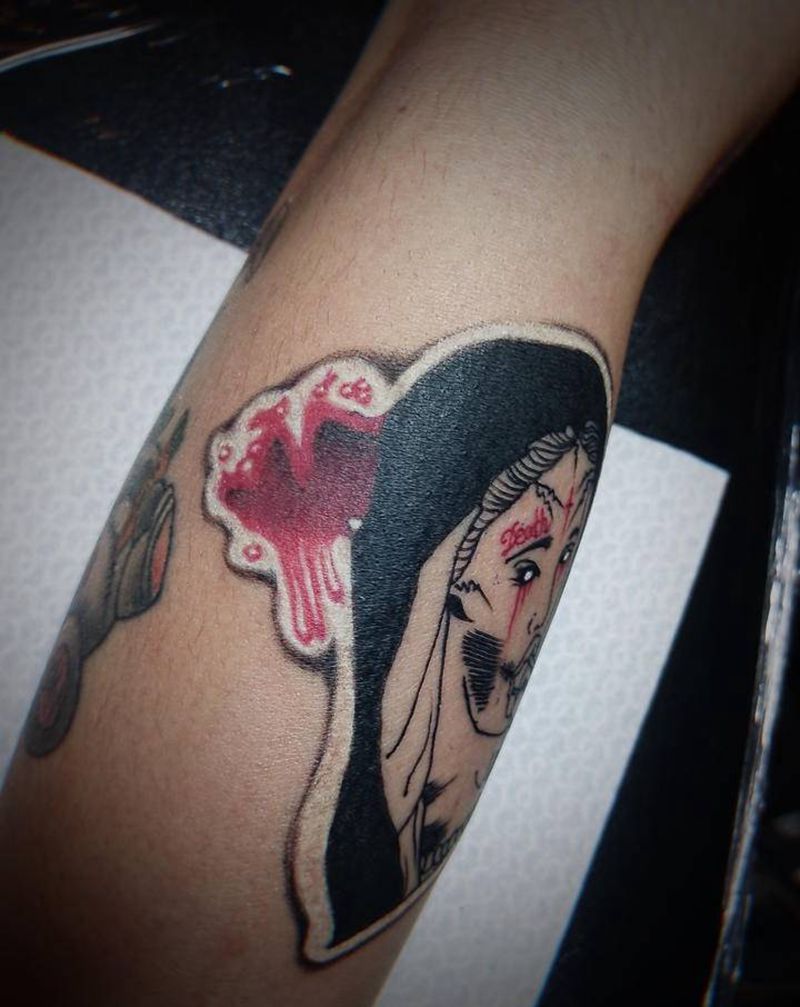 暗黑修女贴纸纹身纹身图片_手臂手部New SchoolOld School贴纸贴纸纹身图案