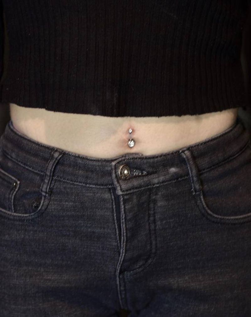 【穿孔工作】脐钉✨纹身图片_穿孔纹身图案