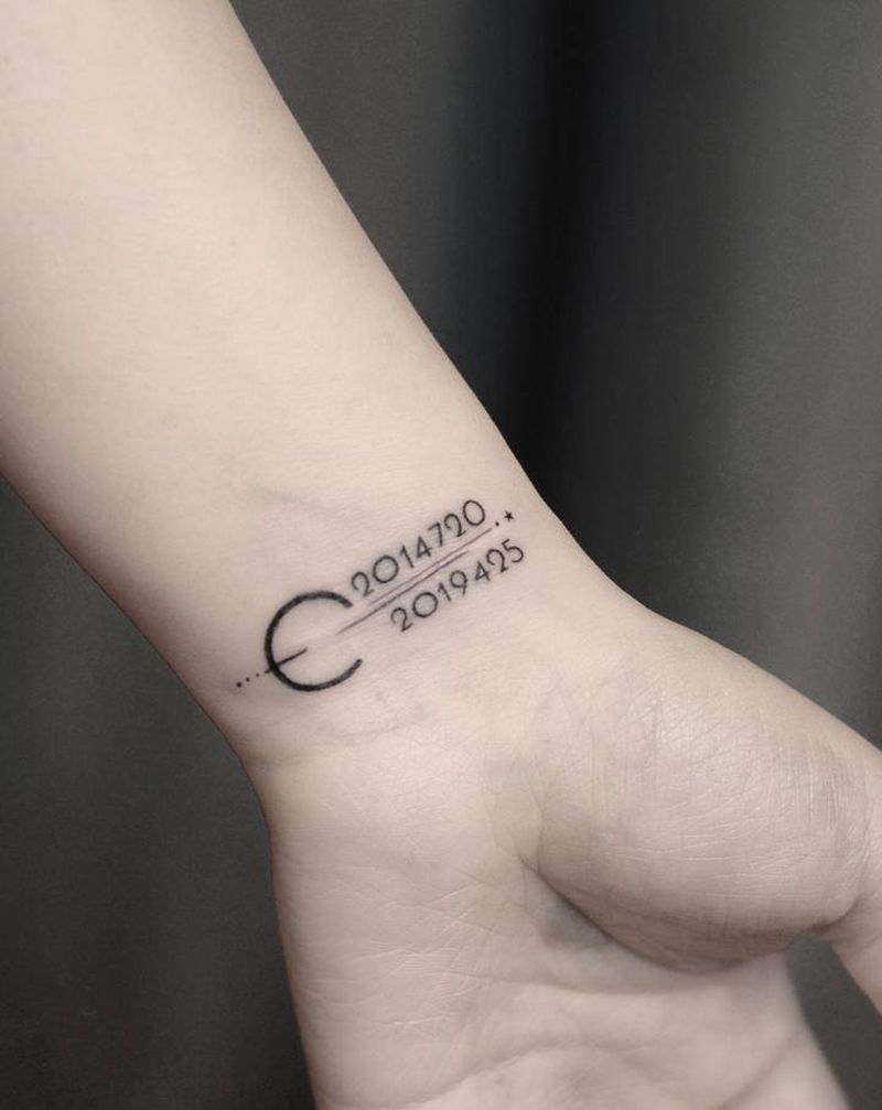 小清新手腕疤痕遮盖纹身图片_手臂手部几何图腾纹身图案