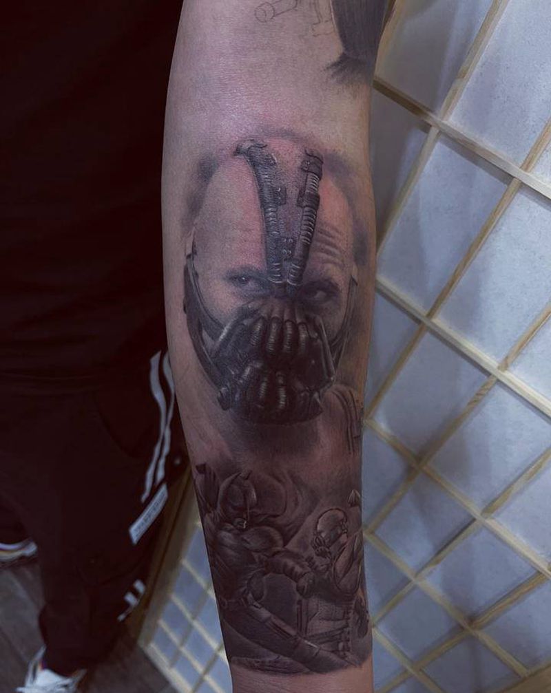 欧美写实-贝恩纹身图片_手臂欧美写实纹身图案