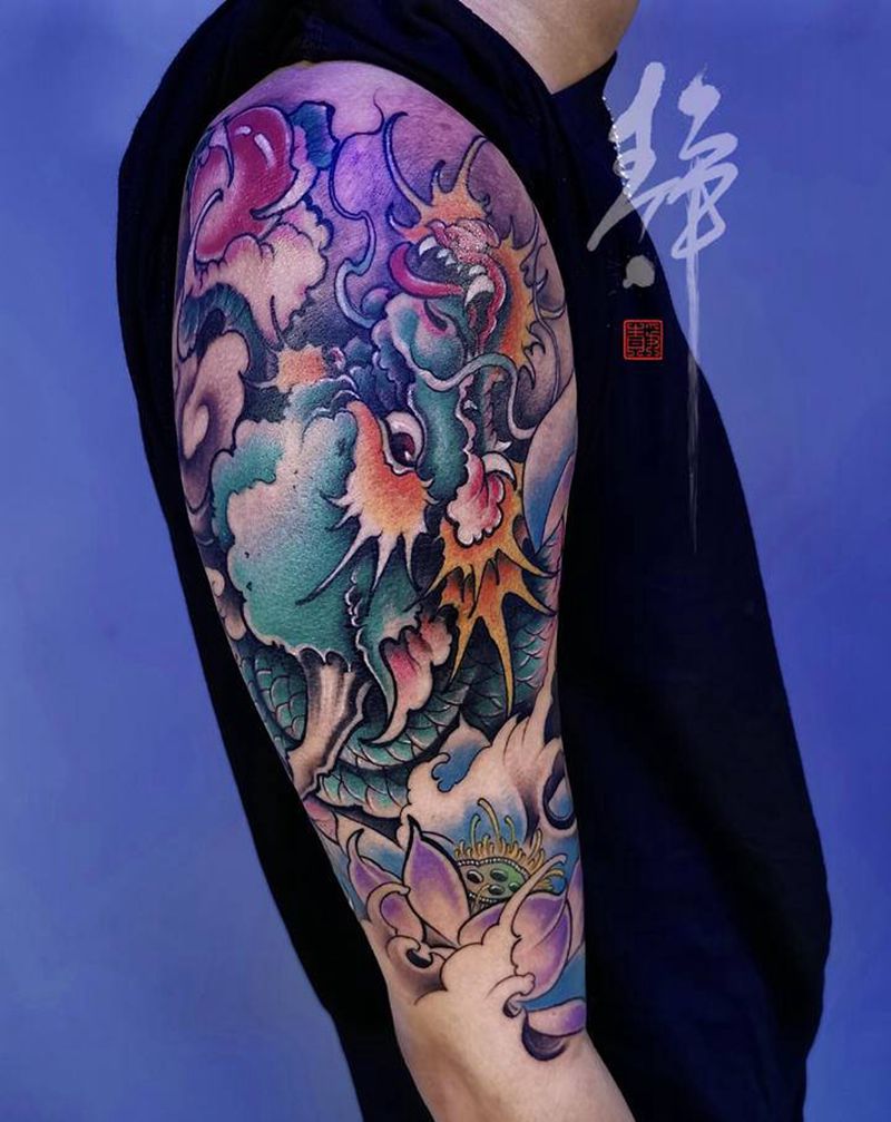 龙纹身图片_手臂纹身图案