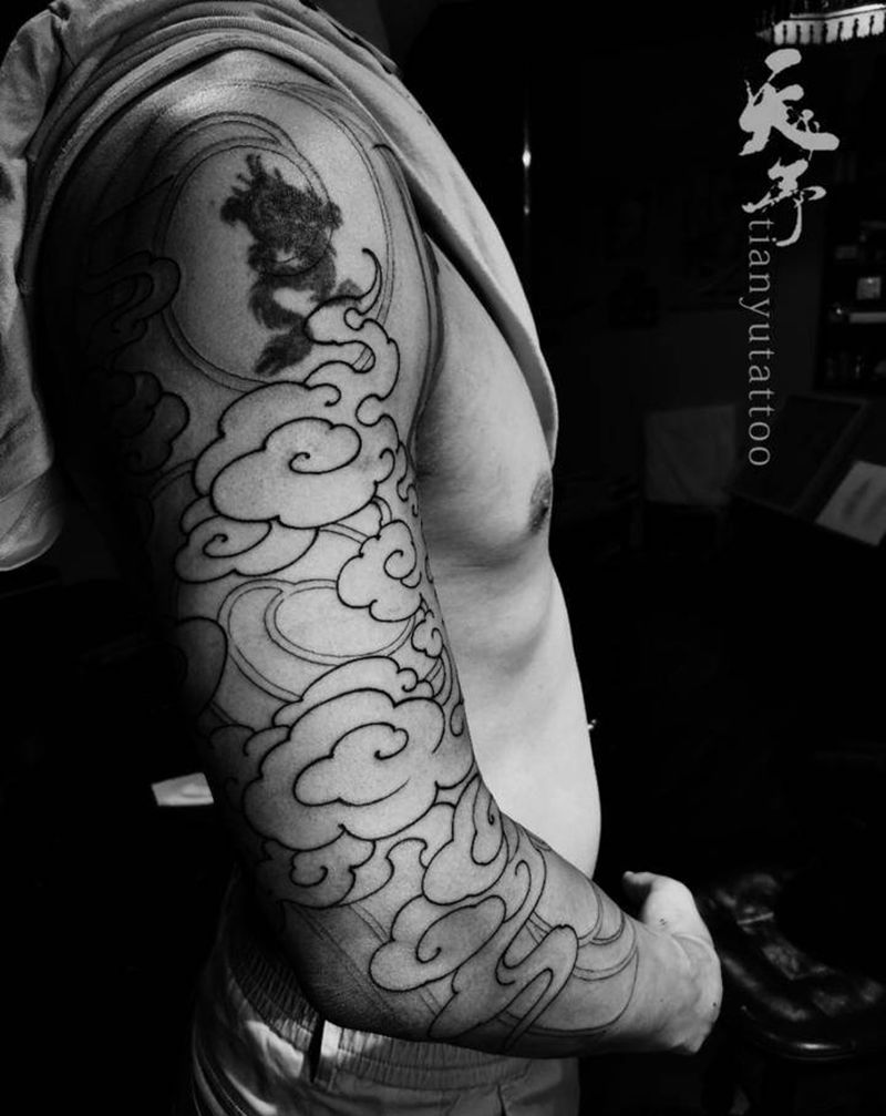 西安天予刺青传统纹身作品纹身图片_手臂新传统老传统纹身图案