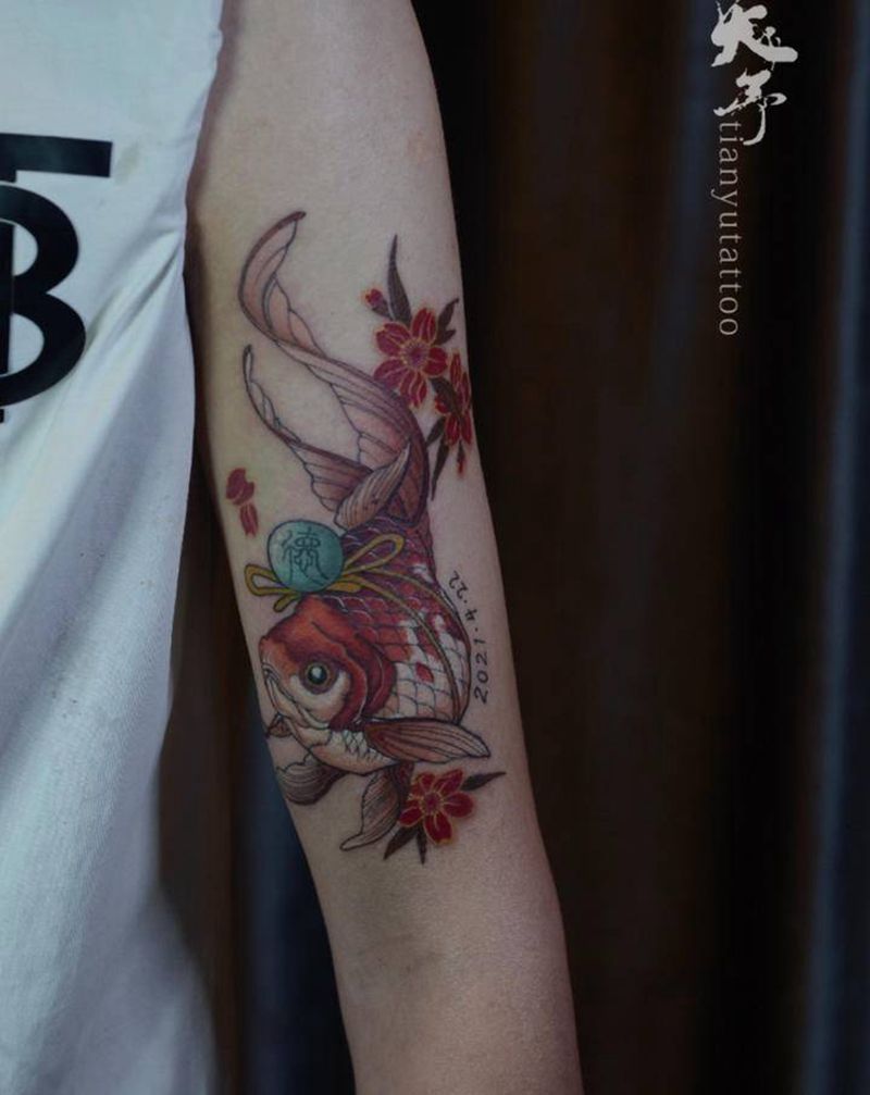 西安天予刺青新传统纹身作品纹身图片_手臂新传统纹身图案