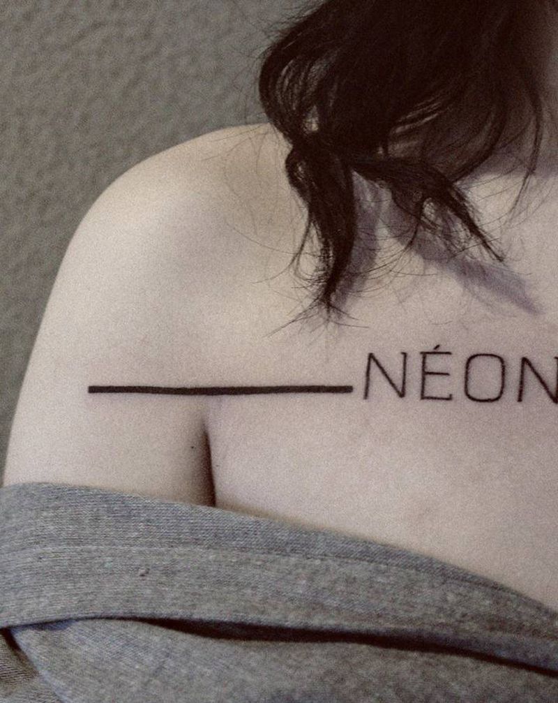 霓虹纹身图片_肩部几何纹身图案