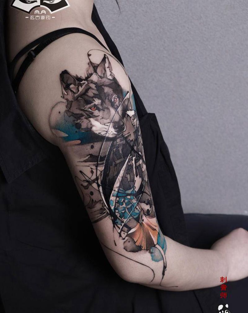 《朝圣之旅》纹身图片_手臂水墨纹身图案