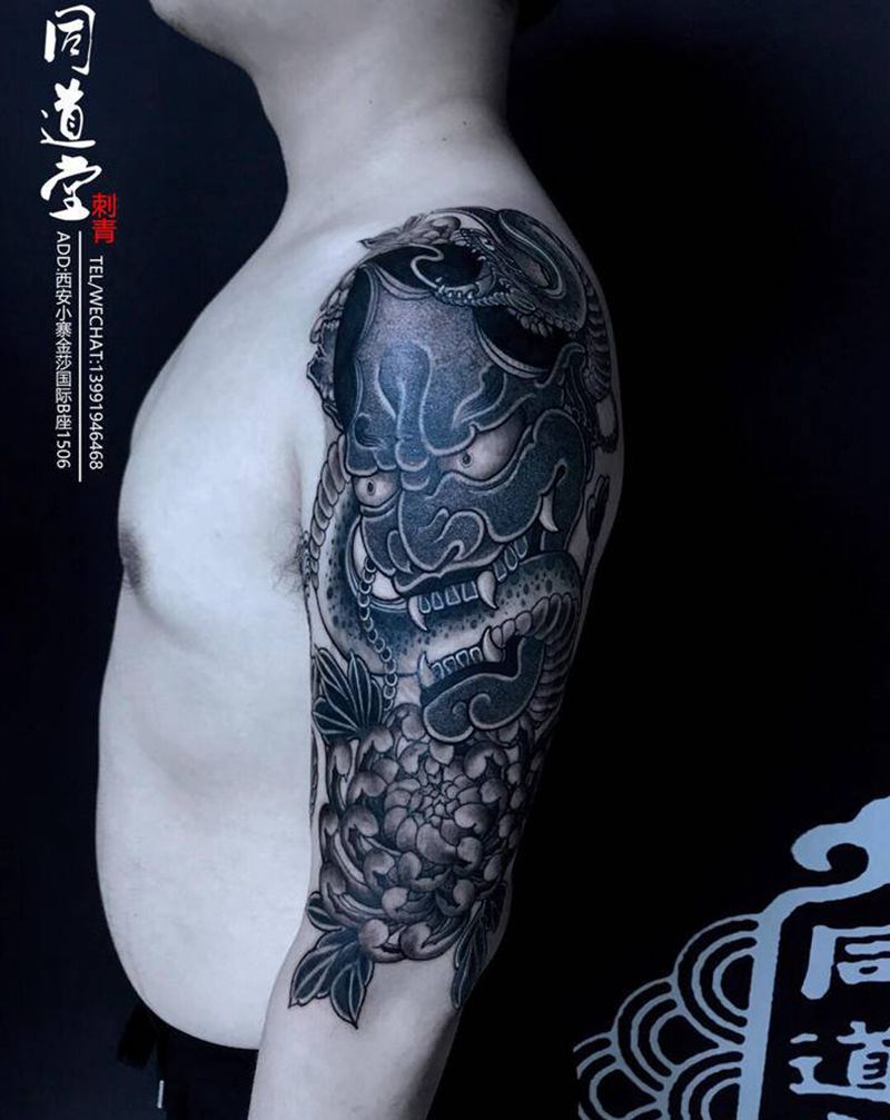 覆盖陈旧纹身般若纹身图片_手臂新传统老传统纹身图案